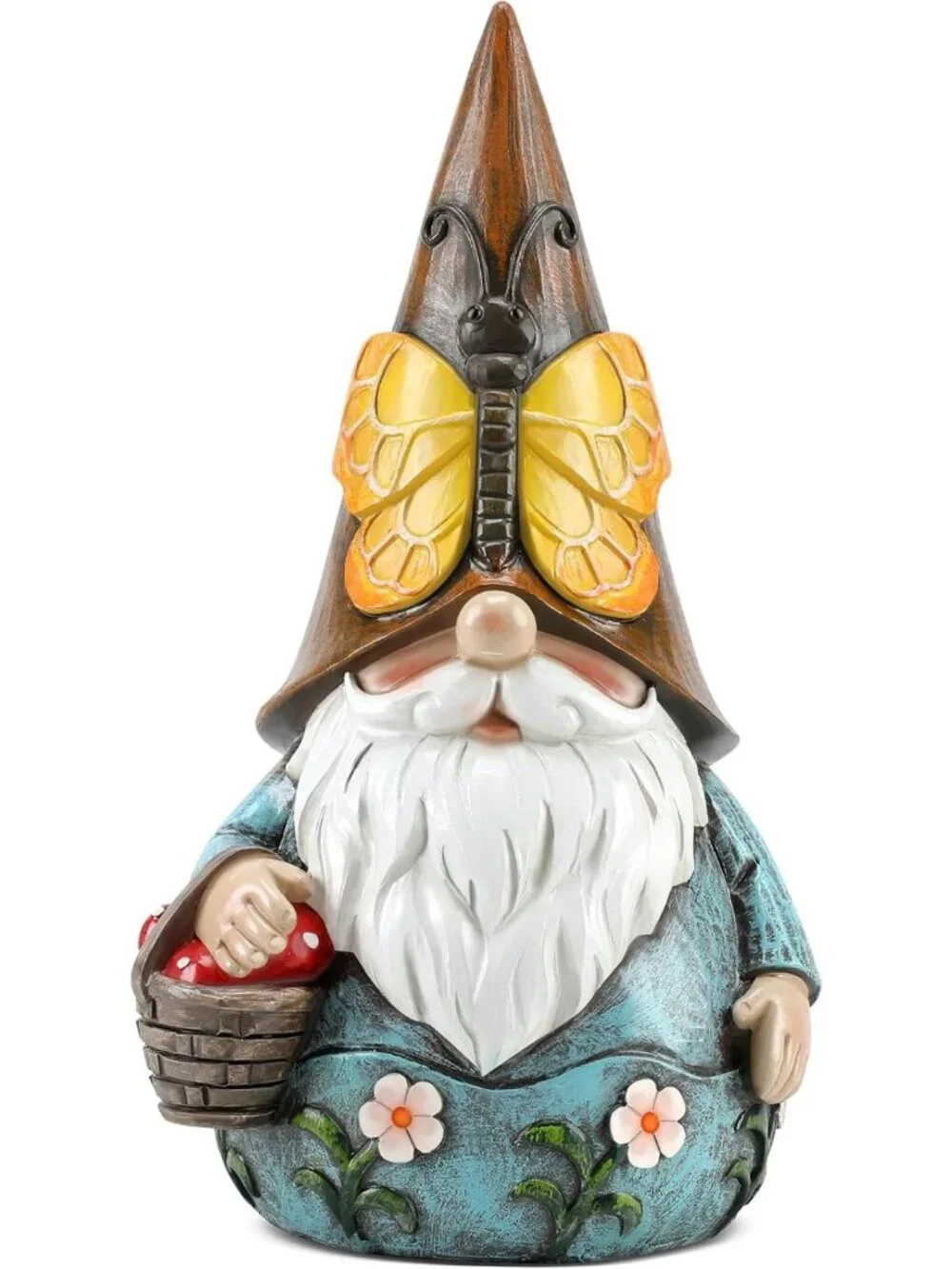 Charming Butterfly Garden Gnome Statue - 7.3